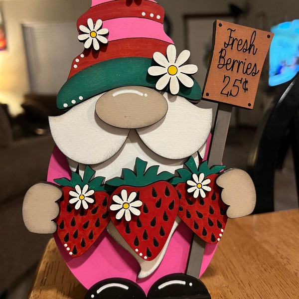 Strawberry Gnome SVG File | Laser Cut File | Standing Strawberry Gnome ...