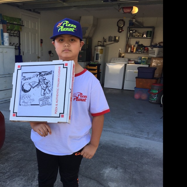 Pizza Planet Ringer T-shirt & Matching Hat Combo Halloween Costume Cosplay Set - Foto 9