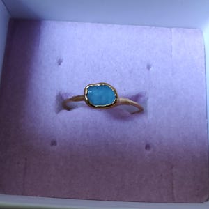 Customer photo from Amanda, Dainty Raw Aquamarine Ring, March Birthstone Crystal Ring