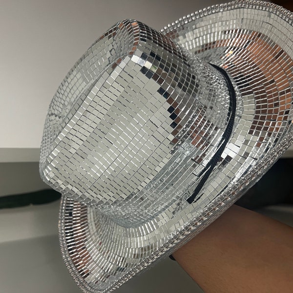 Disco Ball Cowboy Hat: Handmade Sparkly Bachelorette Concert Outfit - Etsy