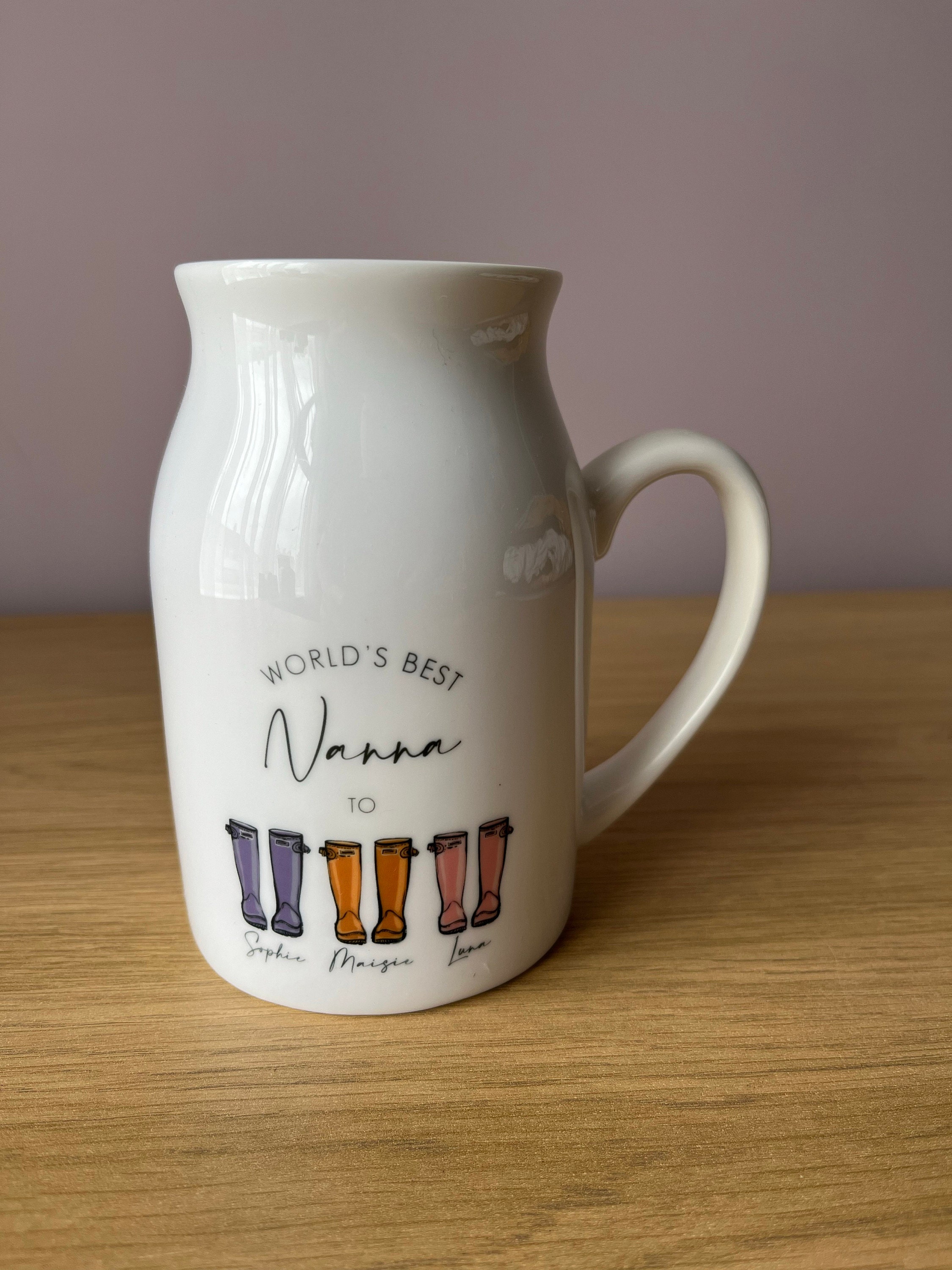 Personalisierter Muttertagskrug - Muttertagsvase - Muttertagsgeschenk - Oma-Geschenke - Mama-Geschenk - Geschenke für Mama - Gartengeschenke - Blumenvase