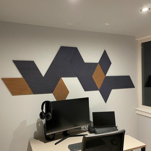 3D Cork Tiles, Cork Wall Panels, Modern Acoustic Panel, Wall Cladding,  Decorative Soundproofing Tiles, Sound Diffuser Wall Art, Home Décor 