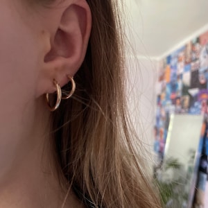 14k Gold Filled Hinged Hoops Huggie Hoop Earrings 15mm X 2mm