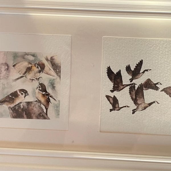Nigel Quiney Weihnachtskarte „Both Of You“ – Aquarell Rotkehlchen, Goldfolie, 197x133 Mm, Recycelbar