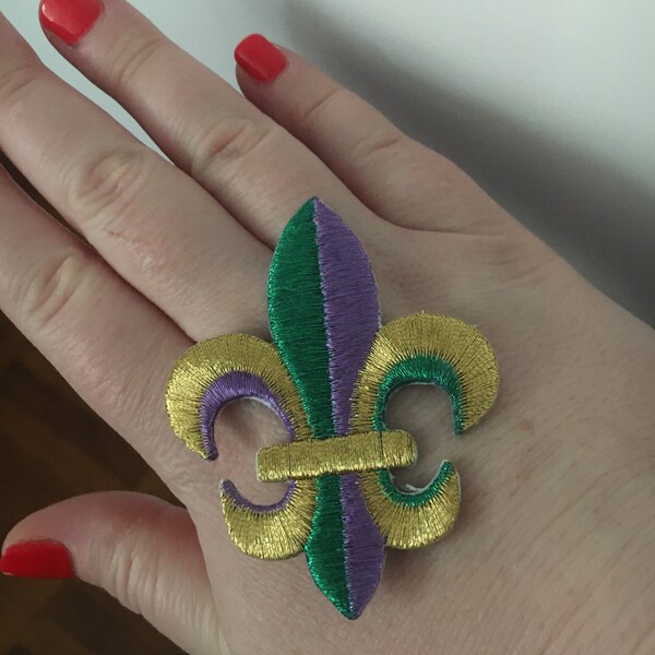 Embroidered Fleur-de-lys Iron-on Patch Badge Made In - Foto 3