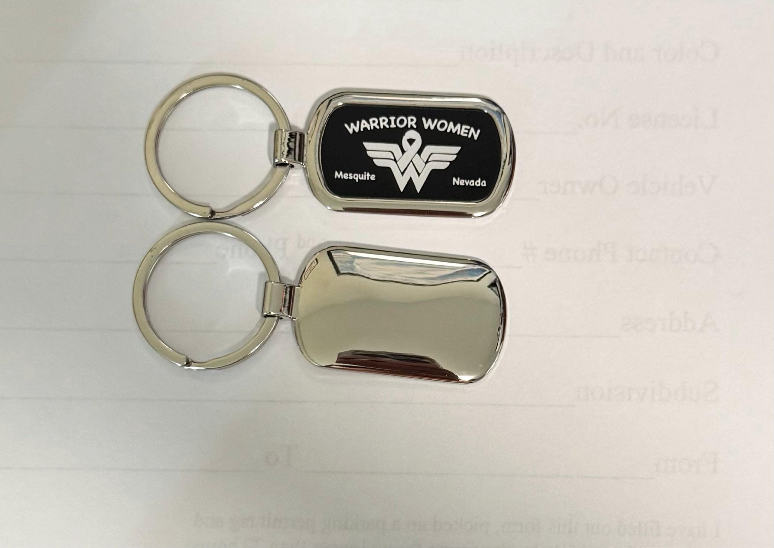 Customer photo of Custom Logo Etched Metal Keychain from dawnpec