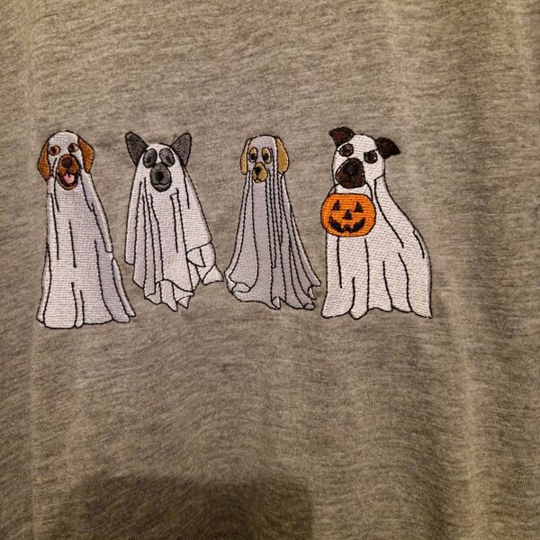 Dog Ghost Embroidery Design, Four Halloween Ghost Dog Spooky Season ...