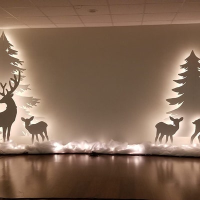 5.8ft Sleigh Reindeer Template When Made. Printable Trace and Cut ...