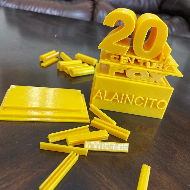 20th Century Fox Style Logo 3D Printed Puzzle W/alphabet and 