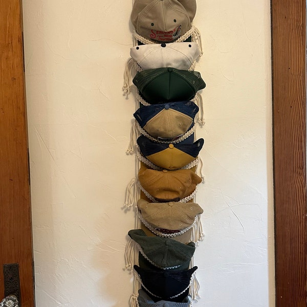 Baseball Hat Rack, Macrame Hat Hanger, Gift for Him, Hat Rack Macrame ...