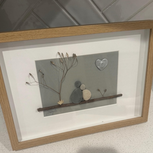 10th 10 Years Tin Wedding Anniversary Pebble Art Picture Married Couple ...