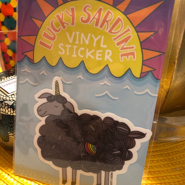 Autocollant en vinyle mouton noir, autocollant mouton