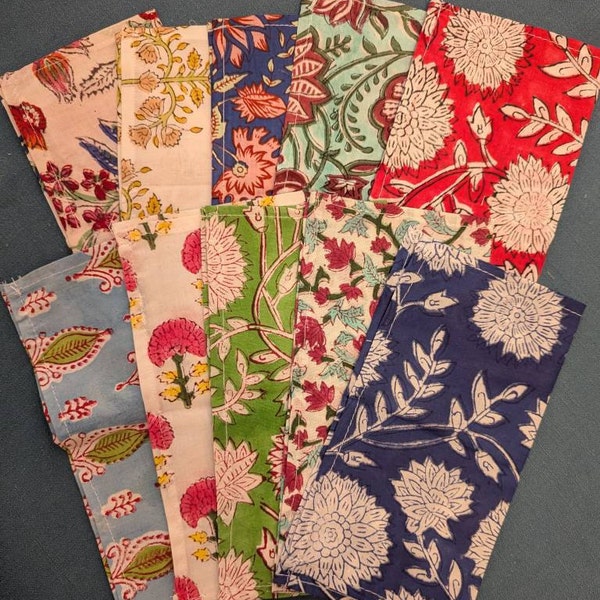 Assorted Cloth Napkins Set 100 Pack of Hand Block Printed Wedding ...