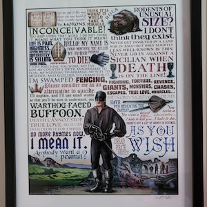 Princess Bride tribute 11 x 14 signed print As You Wish