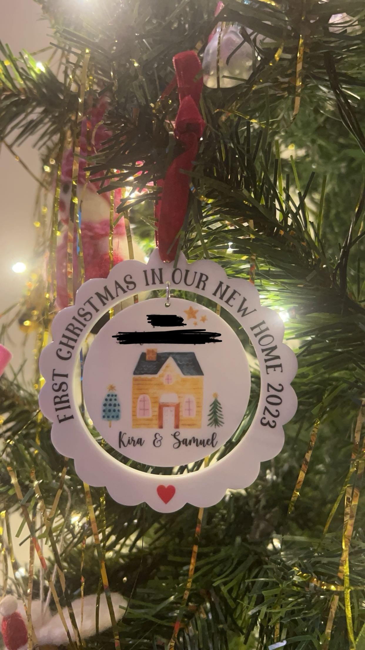 Christmas in our new home 2024, Personalised New Home Christmas Decoration, First Christmas In Our New Home Tree Ornament