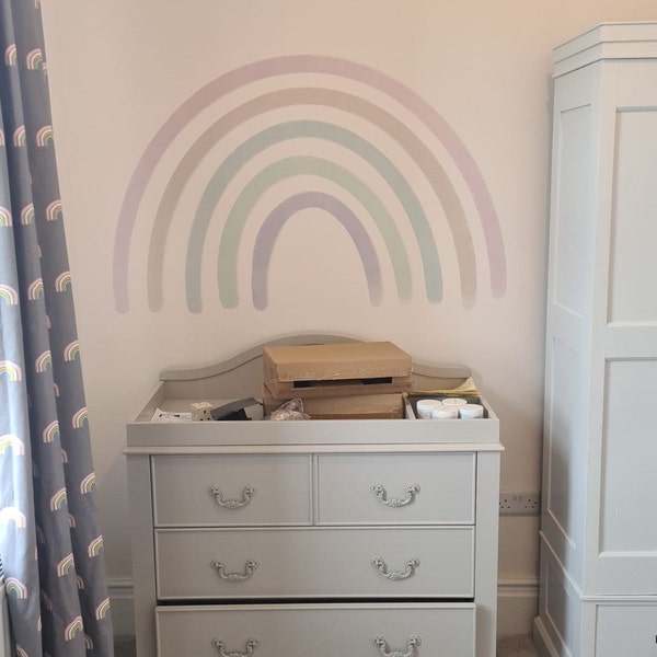 Pastel Rainbow Wall Sticker - Wall Decal - Boho Rainbow - Wall Decals ...