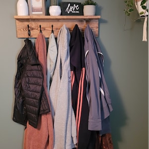 Modern Coat Rack Wooden Coat Rack Wall Shelf With Hooks | Etsy