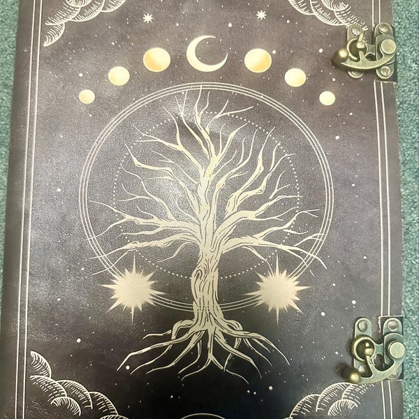 Extra Large Leather Journal – Embossed Tree of Life Grimoire - Etsy