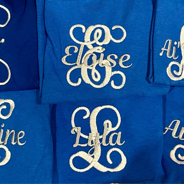 Embroidered Monogram Tshirt - Etsy