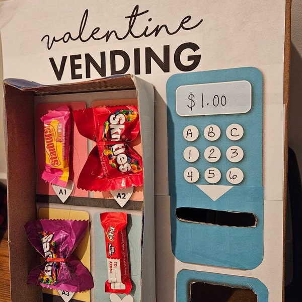 Vending Machine Valentine's Day Box - Valentine Gift Craft DIY School ...
