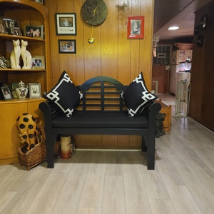 Indoor Outdoor Solid Black Foam Bench Choose Size Glider Cushion Swing 