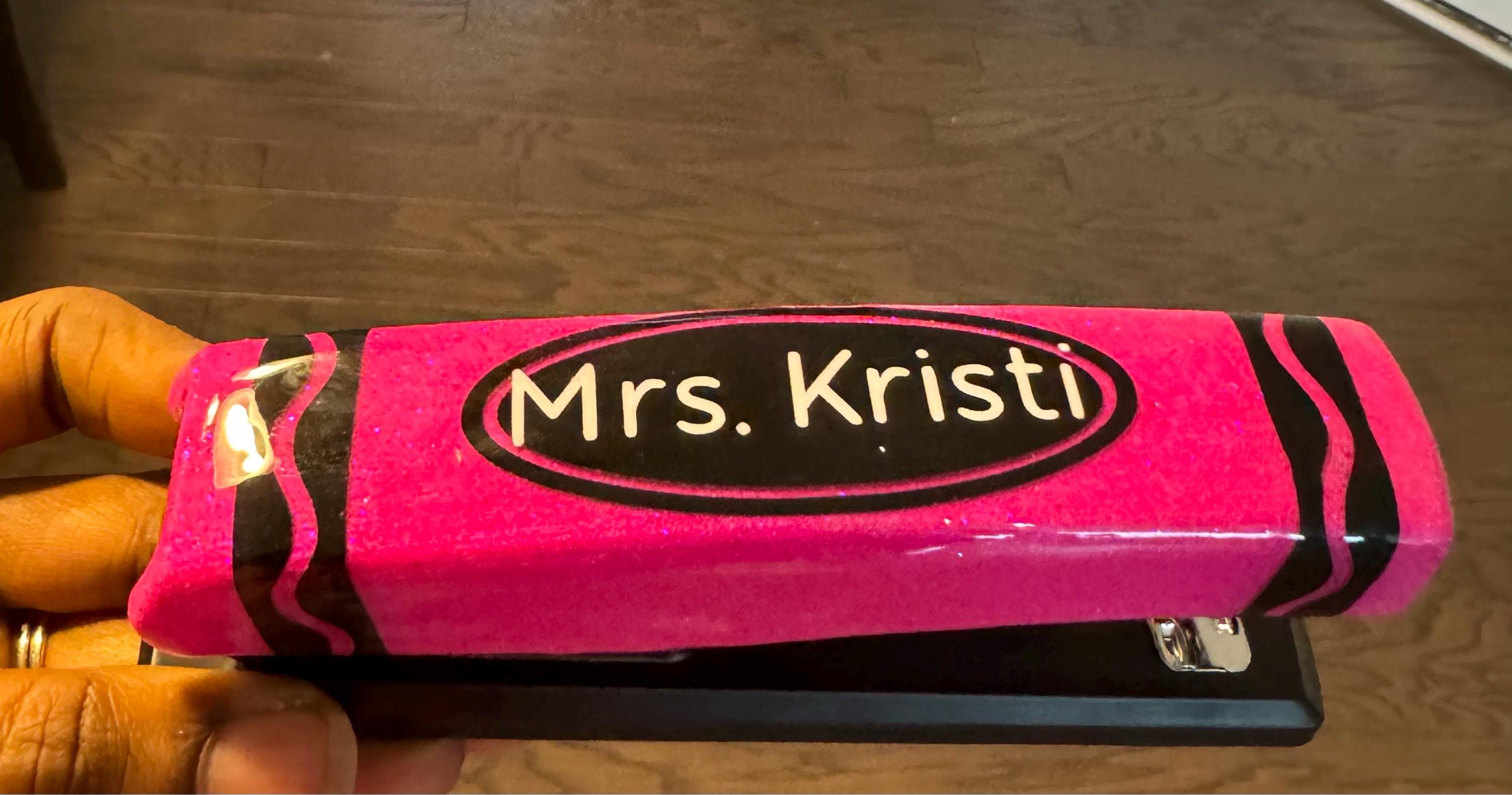 Personalized Stapler|Teacher Stapler|Pencil Stapler|Glitter Stapler|Cute Teacher Gift| Epoxy Resin Stapler|Crayon Stapler|Notebook Stapler