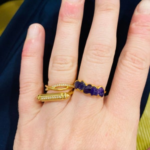 Customer photo from Caileen, Five Stone Raw Amethyst Ring