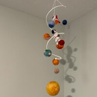 Solar System Mobile Nursery Outer Space Mobile Crib Felt Planets Mobile ...
