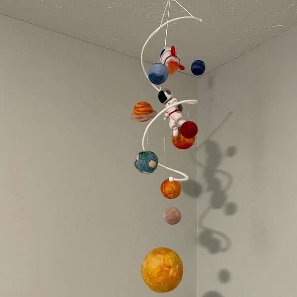 Solar System Mobile Nursery Outer Space Mobile Crib Felt Planets Mobile ...