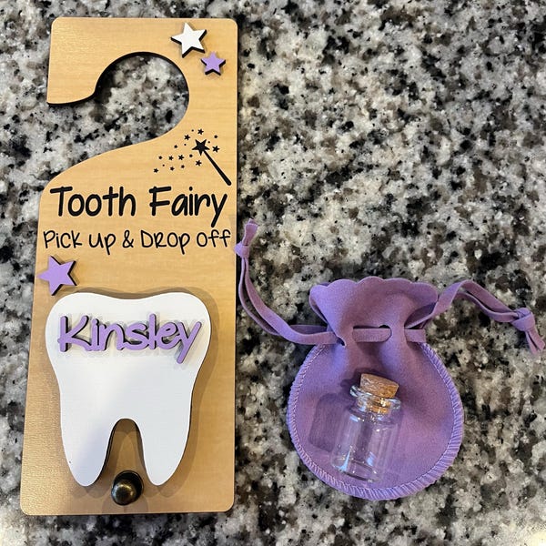 Personalized Tooth Fairy Door Hanger | Tooth Fairy Pick up and Drop off ...
