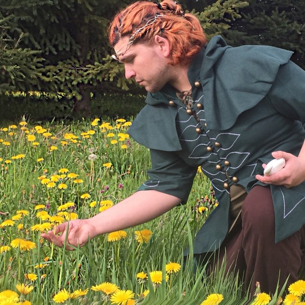 FOREST RANGER | Fantasy Wool Blend Coat With Handmade Embroidery and ...