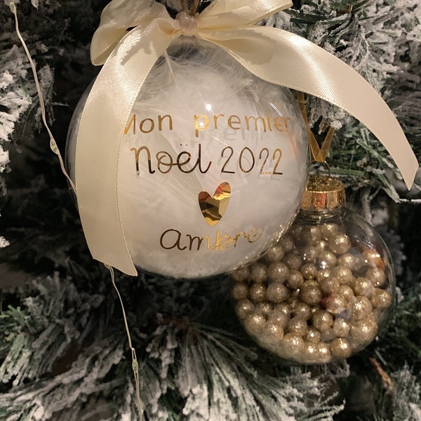 Boule De Noël Lumineuse Personnalisable Avec Photo - Forme Cœur Ou Ronde - Lumière Chaude/Colorée - Décoration Originale - 12