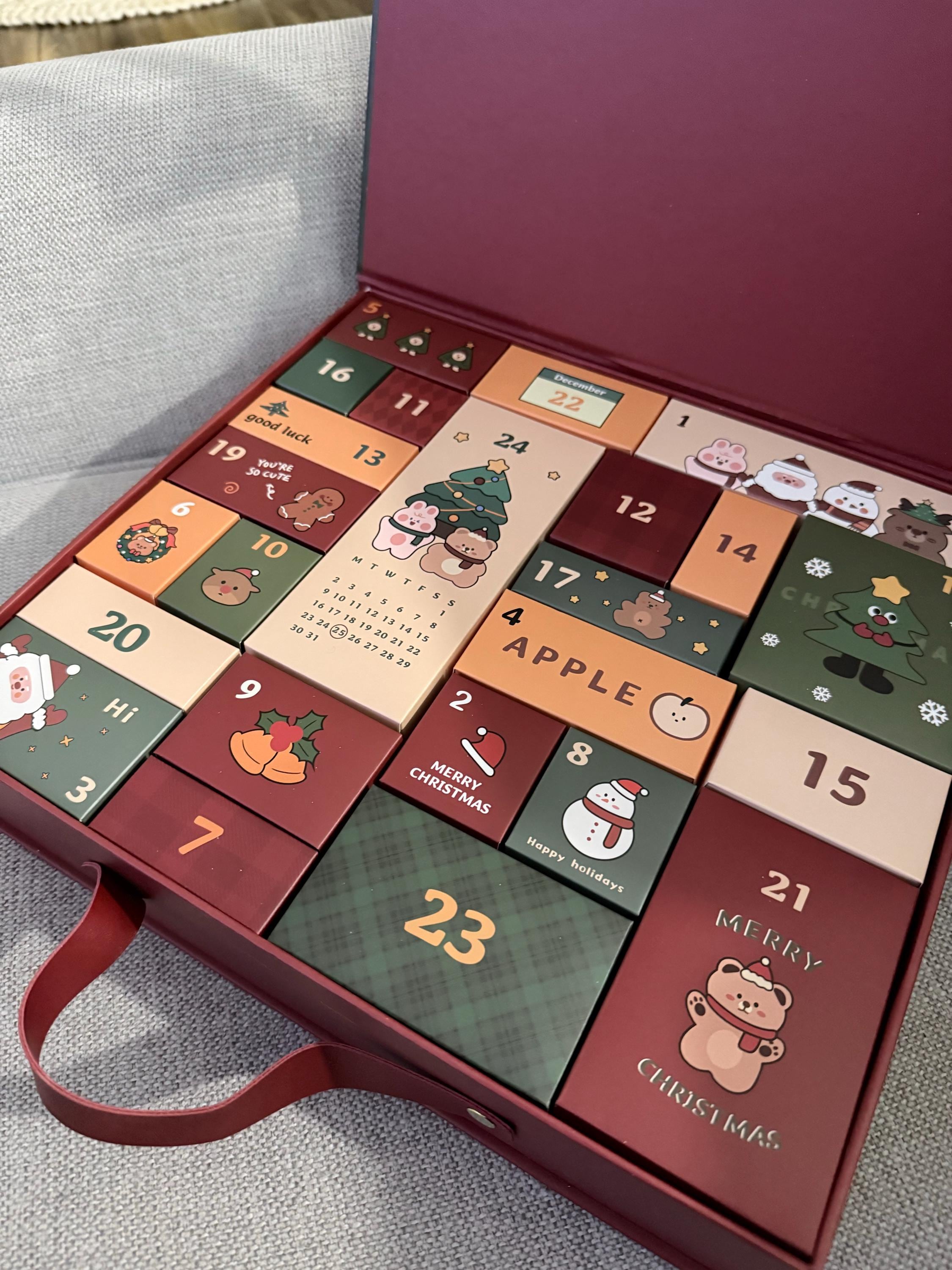 DIY Advent Calendar Countdown Box, Empty Christmas Gift Box, Blind Box Gift, Countdown Calendar Gift Box. Assemble the giftbox yourself.
