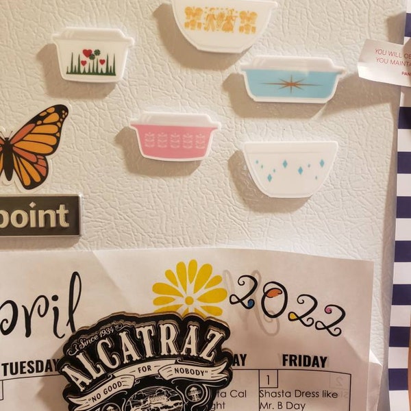 Rare Pyrex Patterns Magnets: Hand Drawn Vintage Mixing Bowls, Lucky in ...