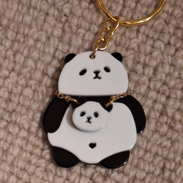 Panda Keyring Panda Keychain Acrylic Keychain Unisex Cute Panda