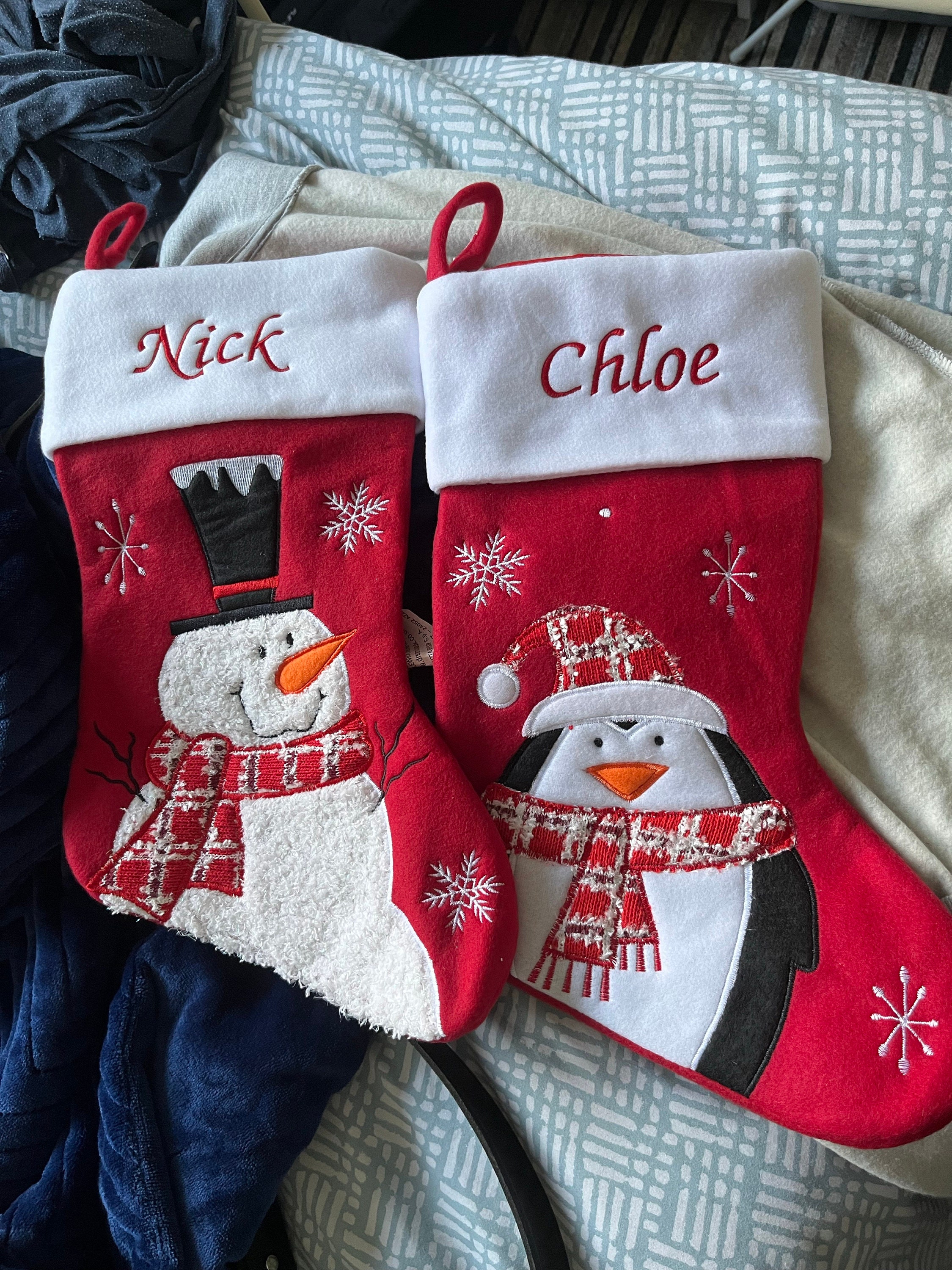Luxury Deluxe Personalised Embroidered Christmas Fluffy Santa / Snowman / Penguin / Reindeer