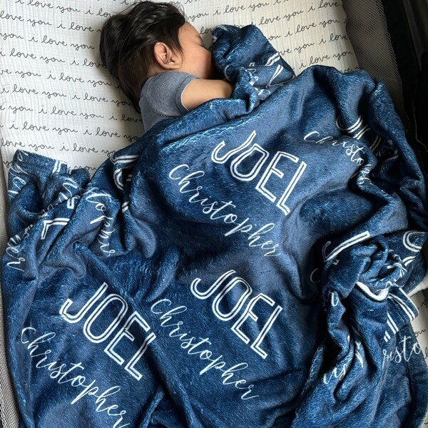 Personalized Blanket for Kids, Baby 3 Sizes and 30 Plus Colors, Custom ...