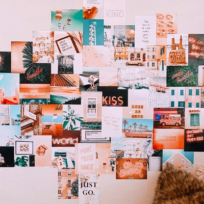 Trendy Peachy Vsco Collage Kit Prints - Etsy