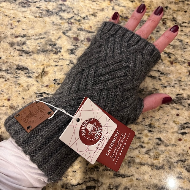 Women's Cashmere Fingerless Gloves, Soft and Warm Cozy