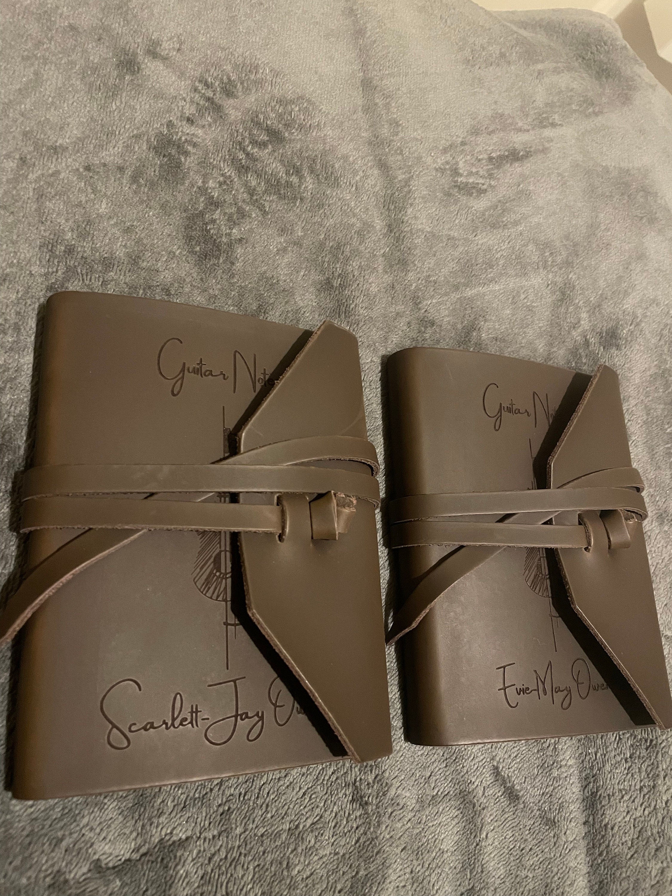 Personalized Leather Music Journal Notebook, Fixed Pages, A5 & A6 Sizes, Unlined Premium Quality Paper, Classic Vintage Brown