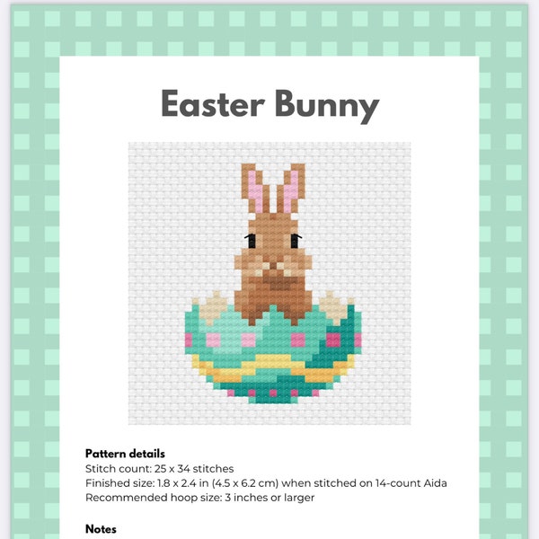 Easter Bunny Cross Stitch Pattern PDF - Easter Bunny Embroidery ...