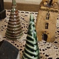 Miniature Pottery Houses Set Small Houses Handmade Clay Buildings