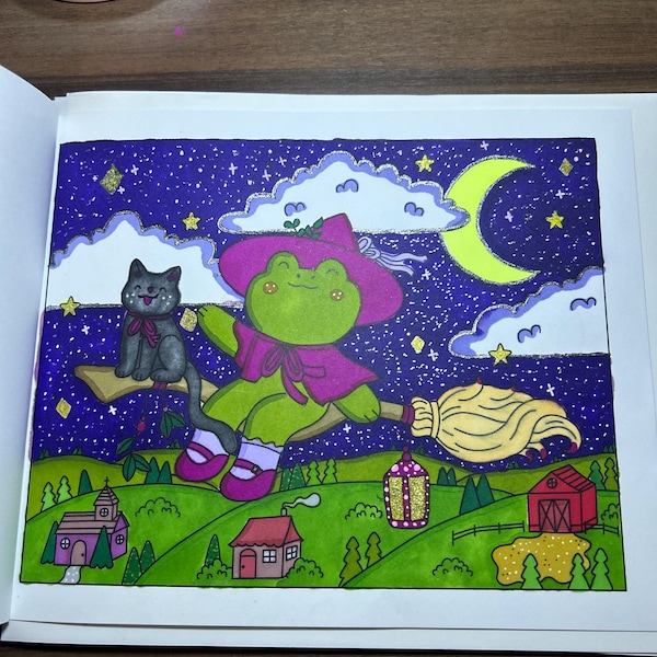 Madge the Froggy Witch Coloring Book-witch Coloring Book-halloween Coloring Pages-adult Coloring ...