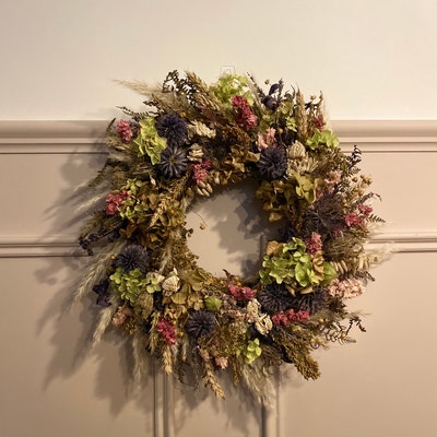 Handmade Natural Dried Flower Wreath MADE TO ORDER 30/40/50cm - Etsy UK