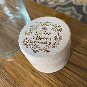 Wood Ring Box Round Ring Box Wedding Ring Boxes for - Etsy
