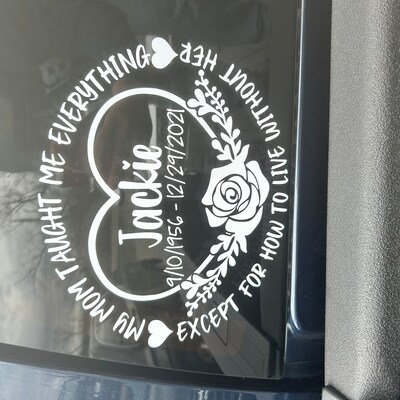 Mom Mother Memorial Vinyl Decal, Custom Tribute Remembrance Sticker ...