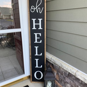 Oh Hello Welcome Porch Sign, Porch Decor, Front Porch Sign, Porch Sign ...