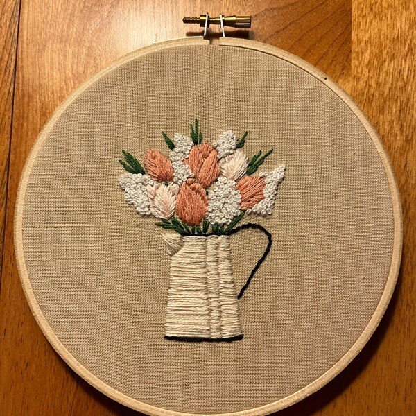 PDF Pattern - 7" Tulip Bouquet - Step by Step Beginner Embroidery ...