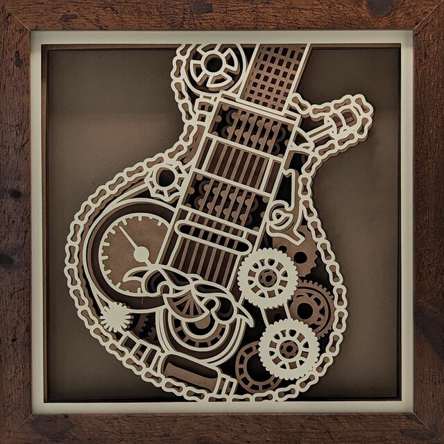 3D Guitar Multilayer SVG/ Guitar Cut File/ 3D Layer/ Plywood