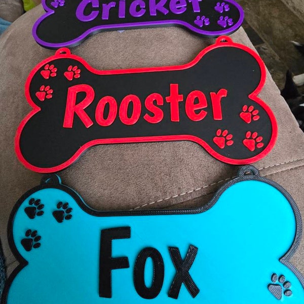 View of Personalized Dog Crate Sign, Custom Kennel Nameplate, Toy Box Sign ...